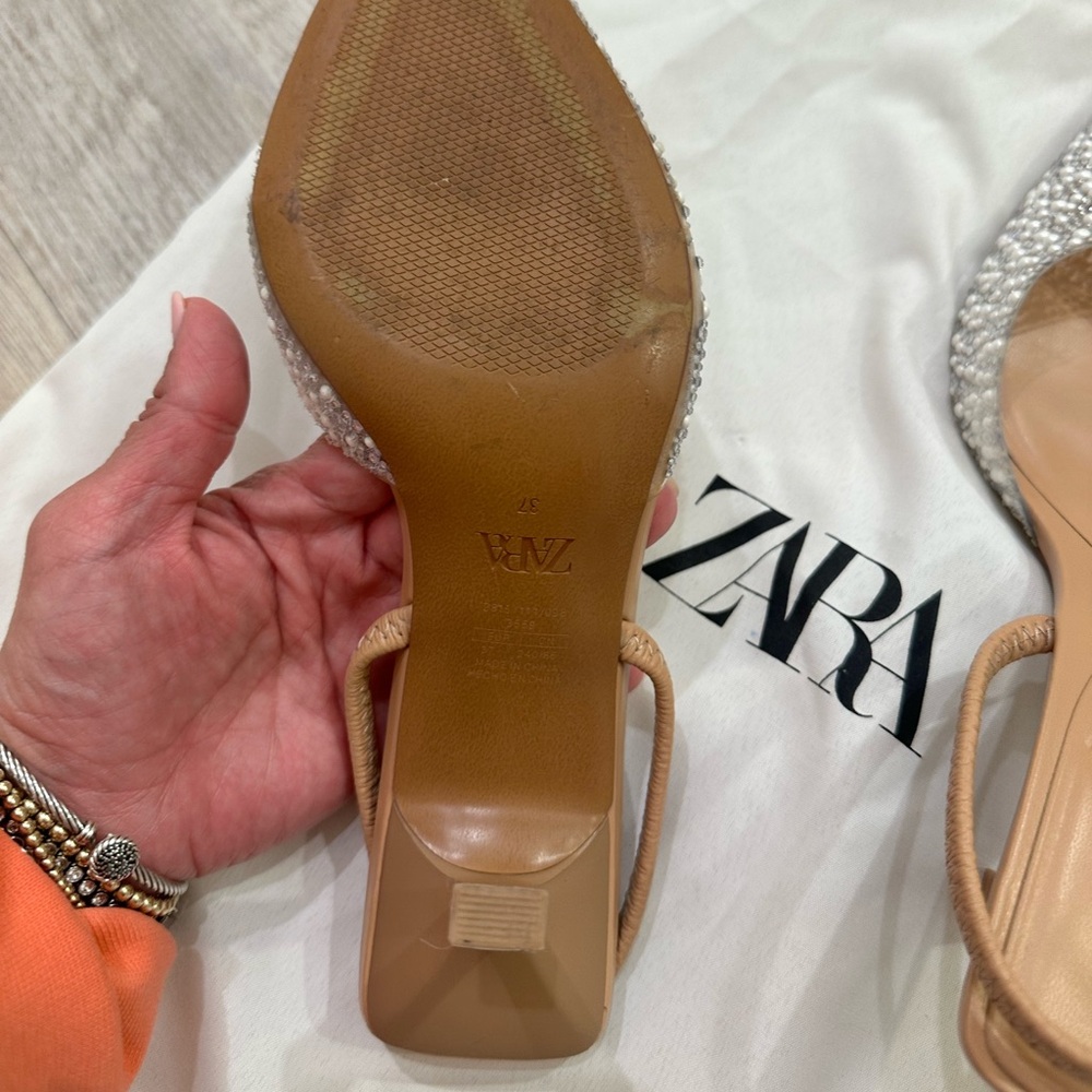 Zara Pearl and Sparkle Heels - Picture 5 of 7